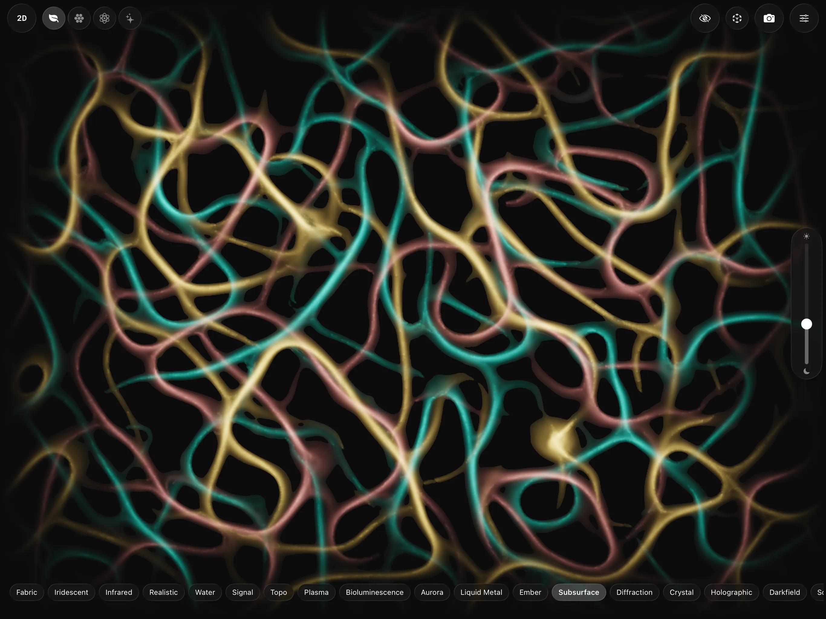 Physarum subsurface on iPad